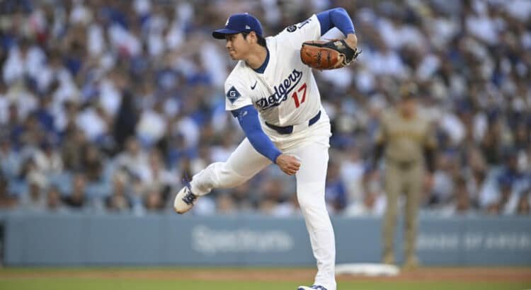 Ohtani en su debut como pitcher de los Dodgers